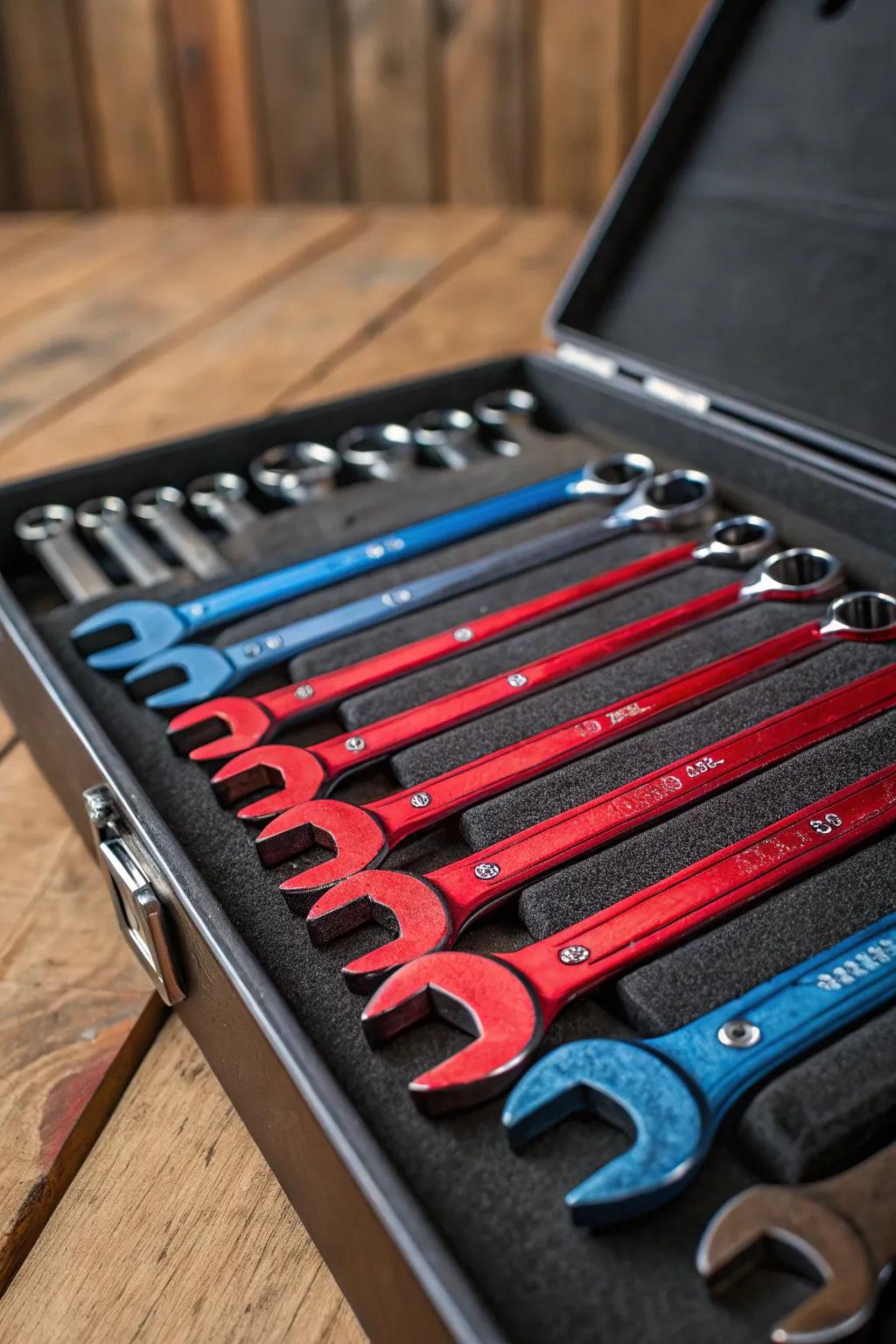 Efficiency in Color: Streamline your workspace with a vibrant, color-coded tool organization.