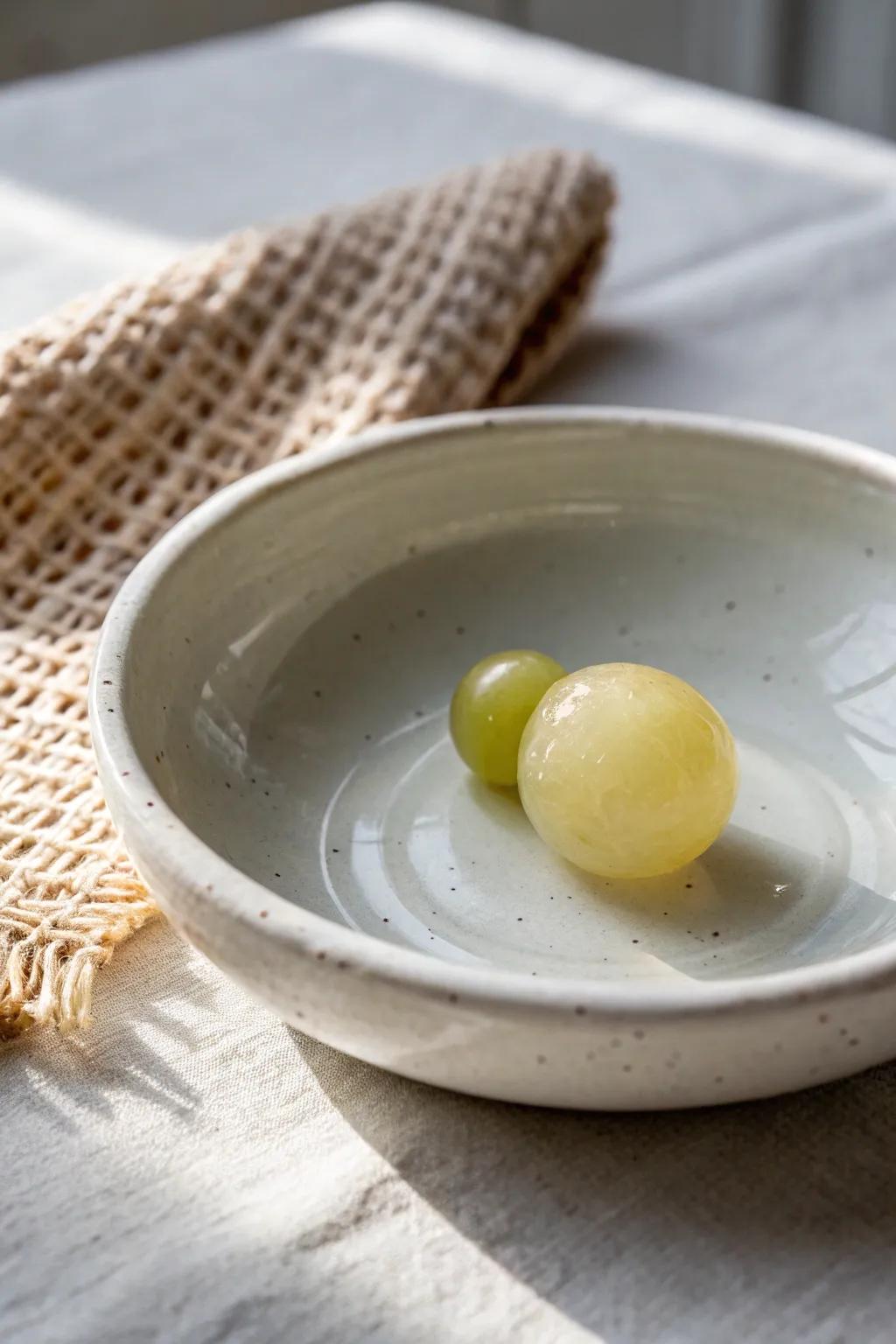 Discover the unexpected allure of peeled grapes – a playful twist on texture for your touch-and-feel box.