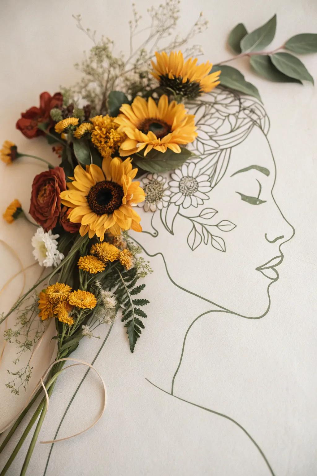 Bring your walls to life with the elegance of floral portraits. 🌻✨ #FloralArtistry #MinimalistBeauty