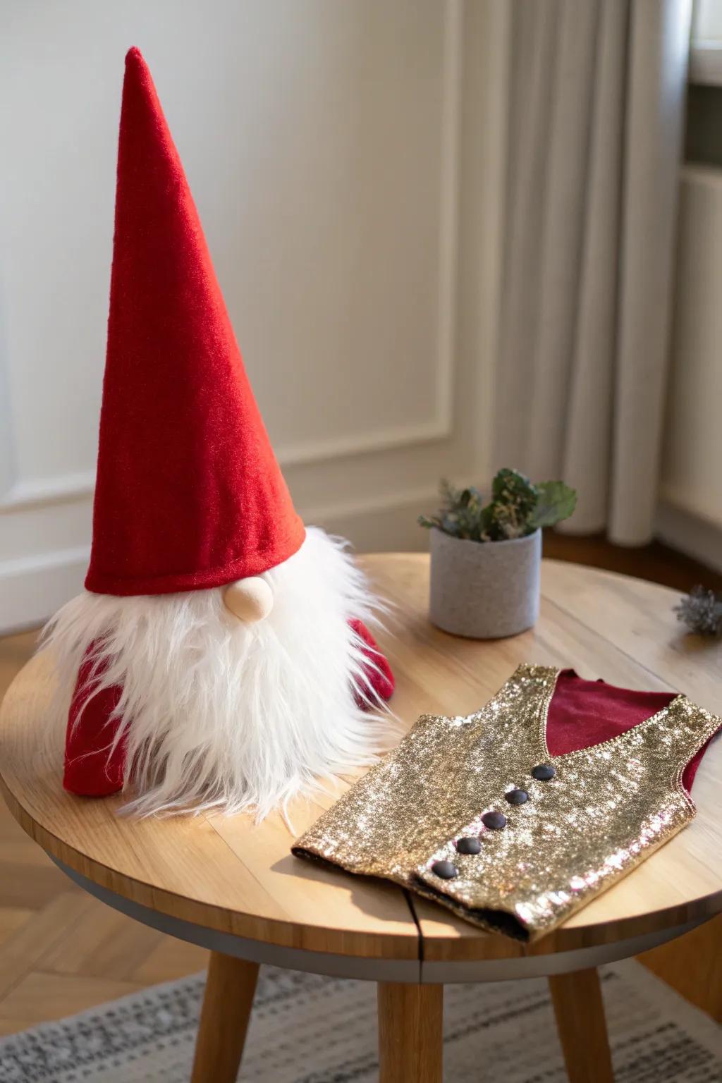 Transform your Halloween with a touch of gnome glam: where simplicity meets sparkle.