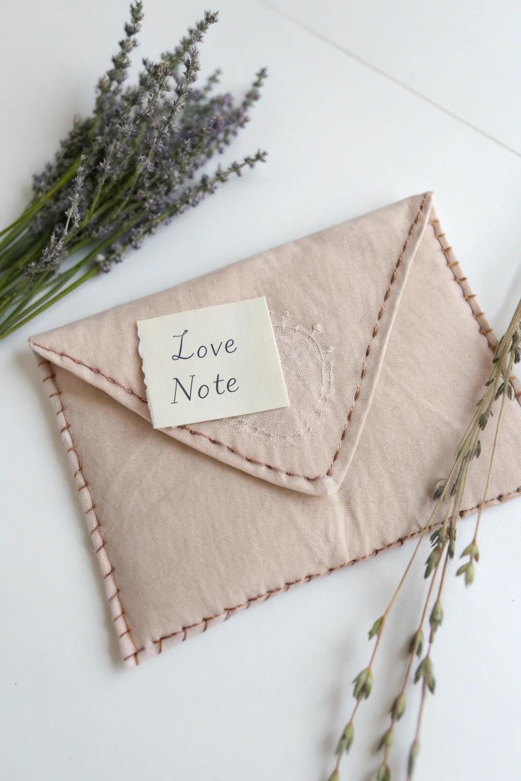 Whisper sweet nothings with handmade fabric love notes.