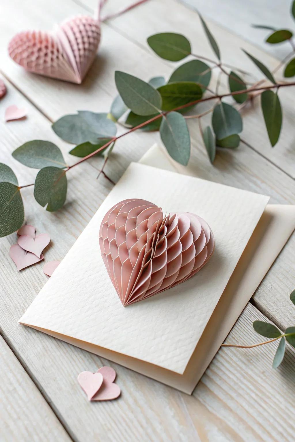 Surprise your husband with a charming pop-up heart card, where simplicity meets heartfelt creativity.