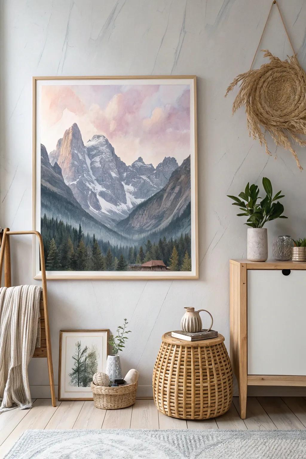 Discover the adventure of majestic mountains through the soothing art of watercolor.