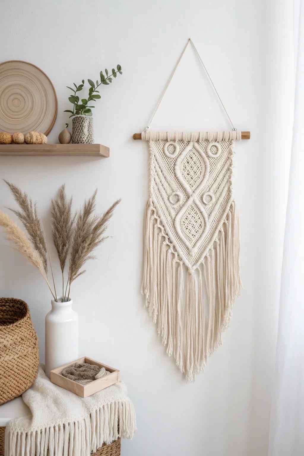 Step into creativity with a touch of the cosmos. This alien-themed wall hanging brings minimalist elegance to any space.