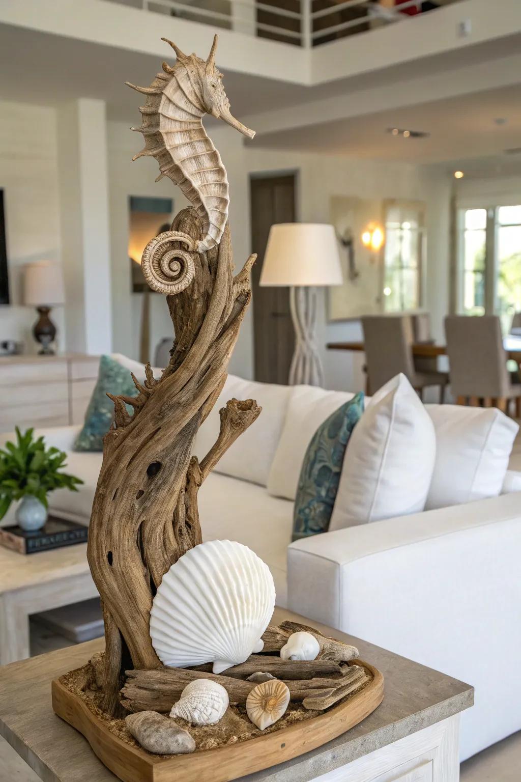 Capture attention with a chic coastal sculpture.