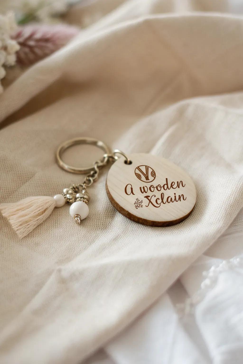 Charming and personalized: these minimalist keychains make the perfect bridal shower favors.