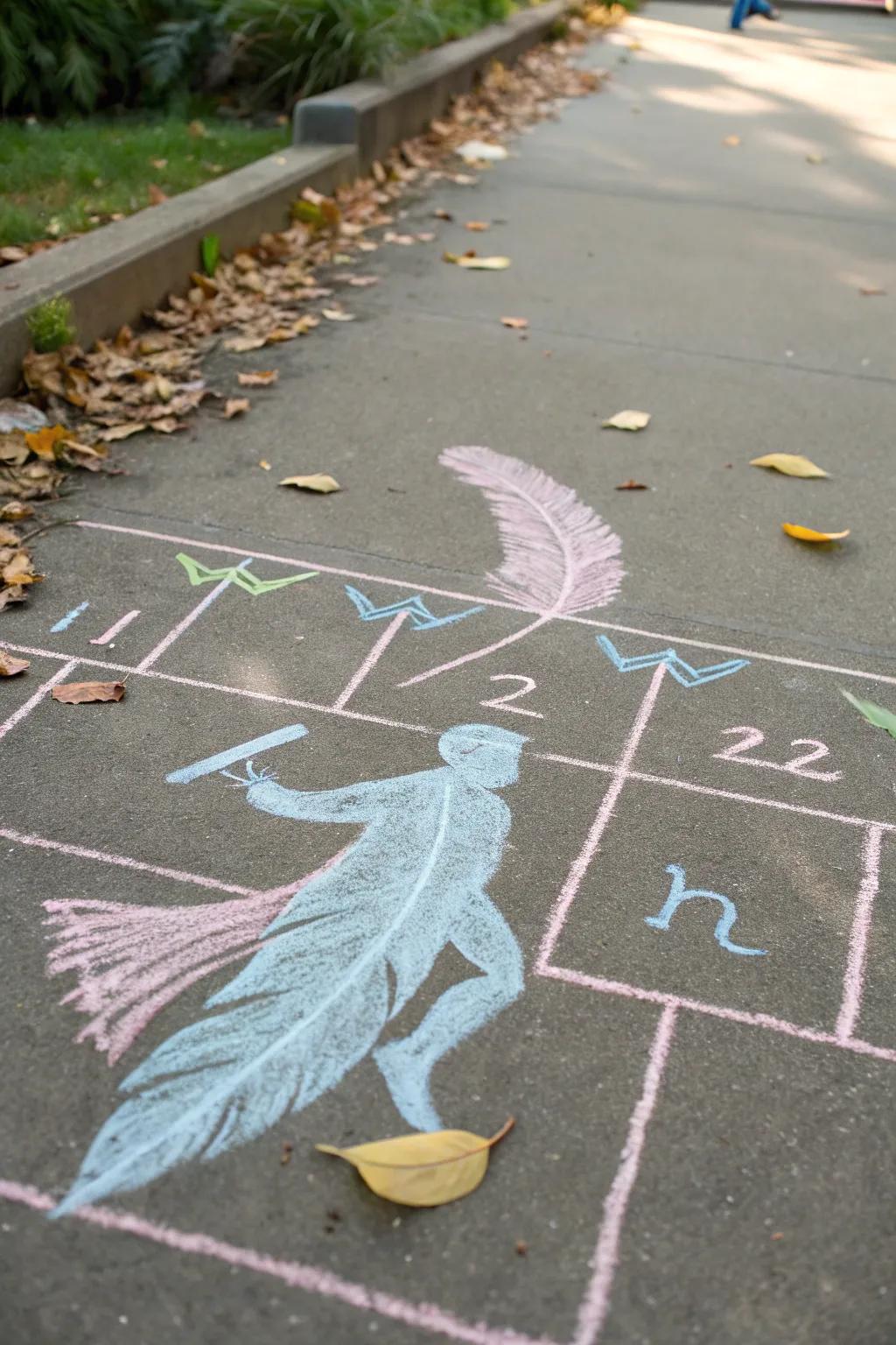 Unleash your inner hero with this minimalist chalk obstacle course!