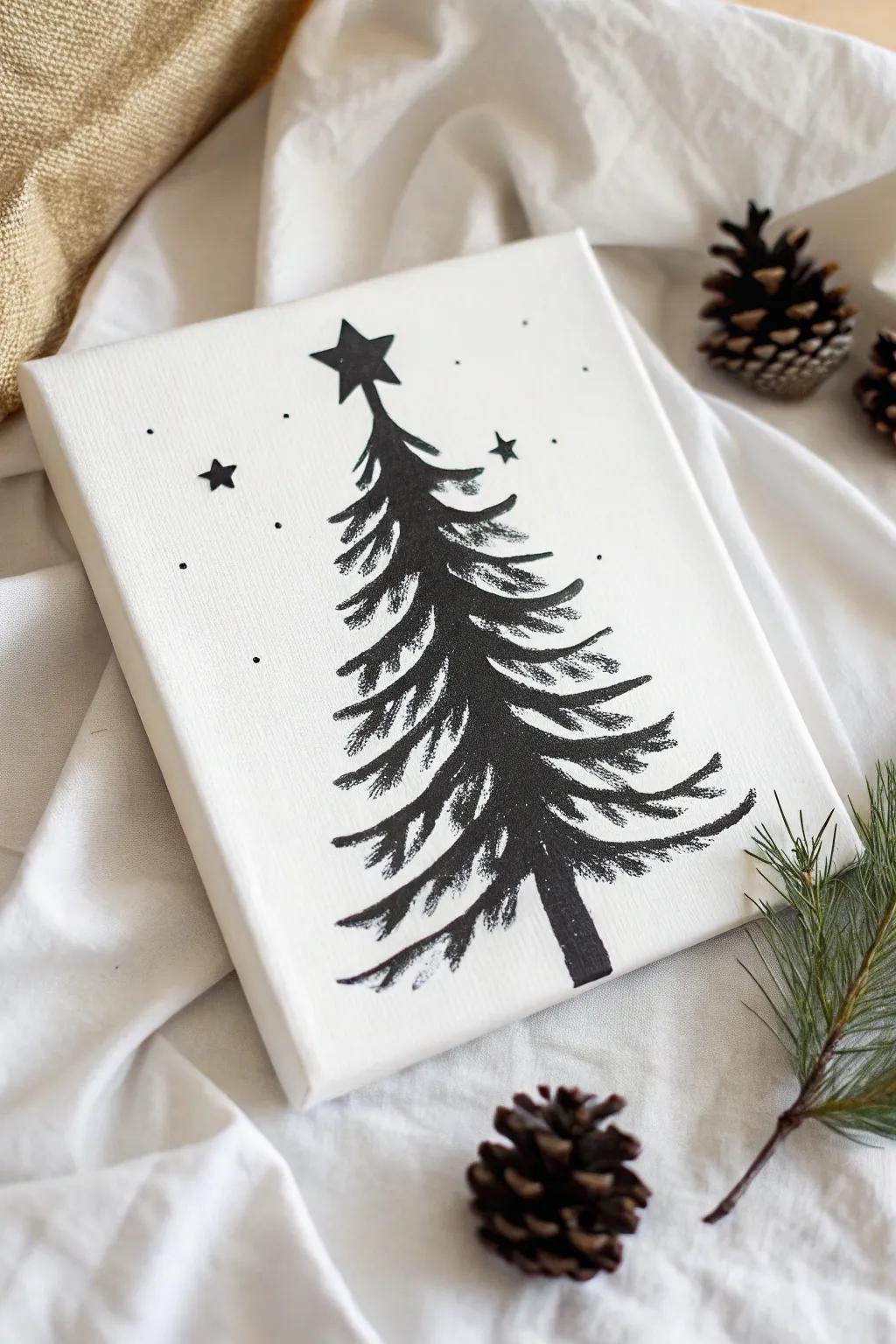 Elegant Minimalism: A Christmas Tree Silhouette Embracing the Beauty of Simplicity