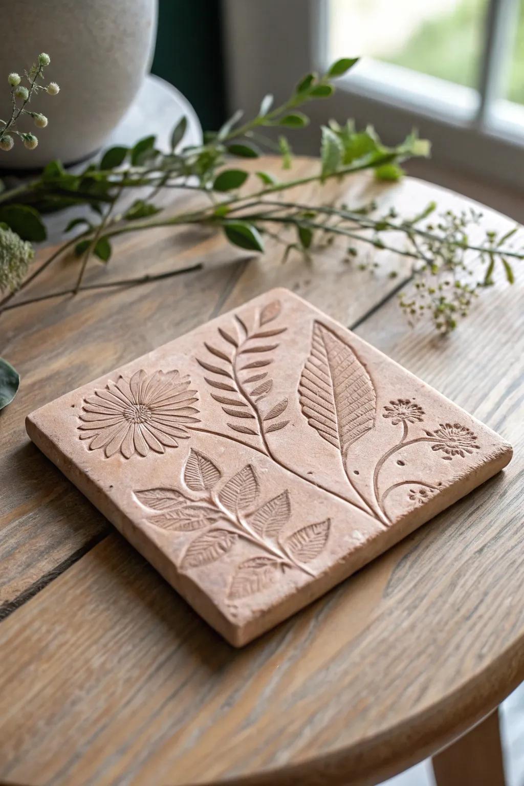 Discover the beauty in simplicity with handcrafted textured clay tiles.