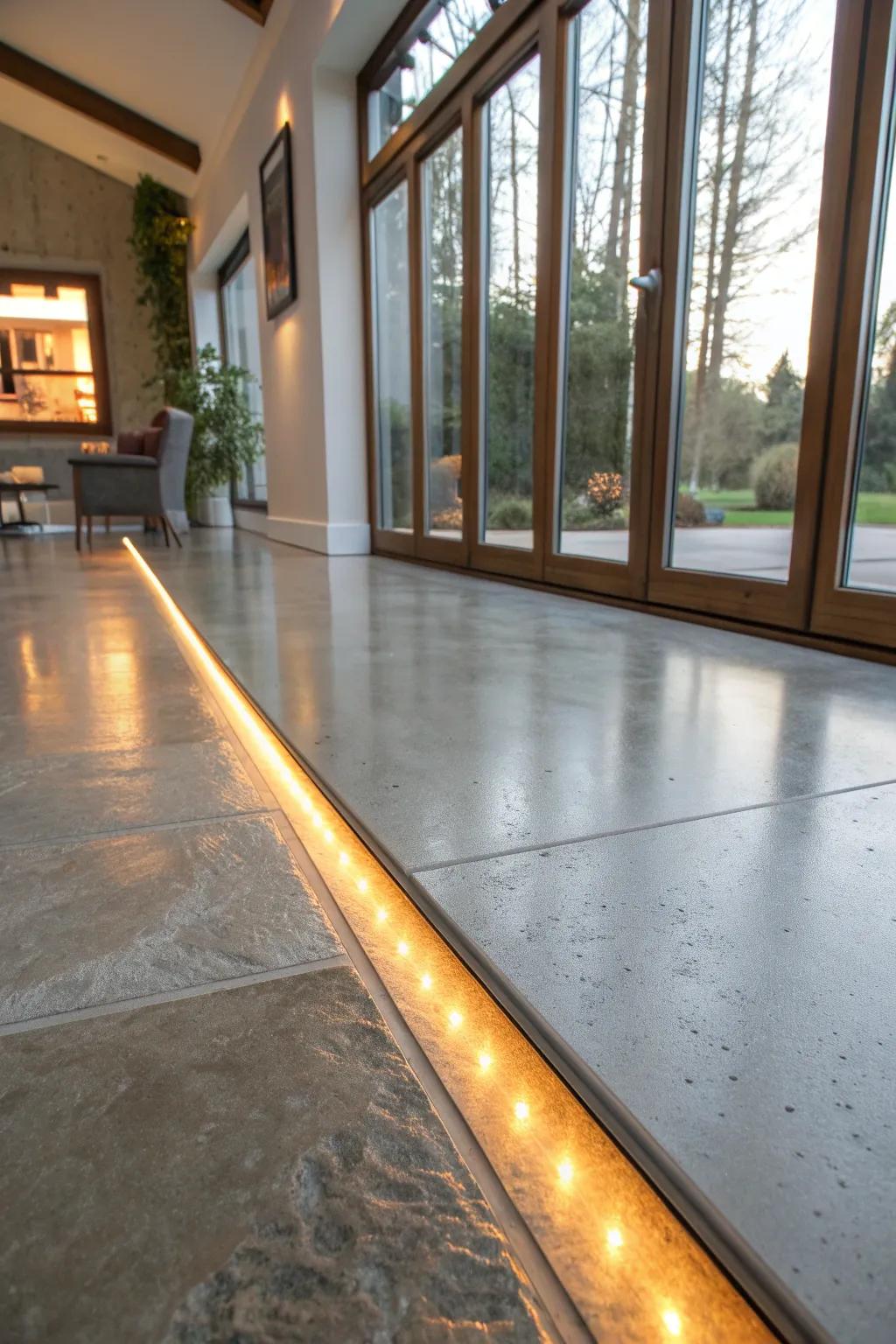 Transform your space with the warmth and elegance of underfloor heating in resurfaced concrete.