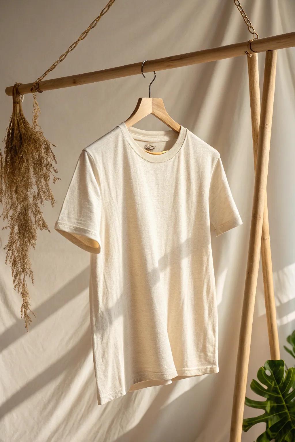 Turn your style upside down with an artistic twist. Embrace bold simplicity with an inverted T-shirt display!