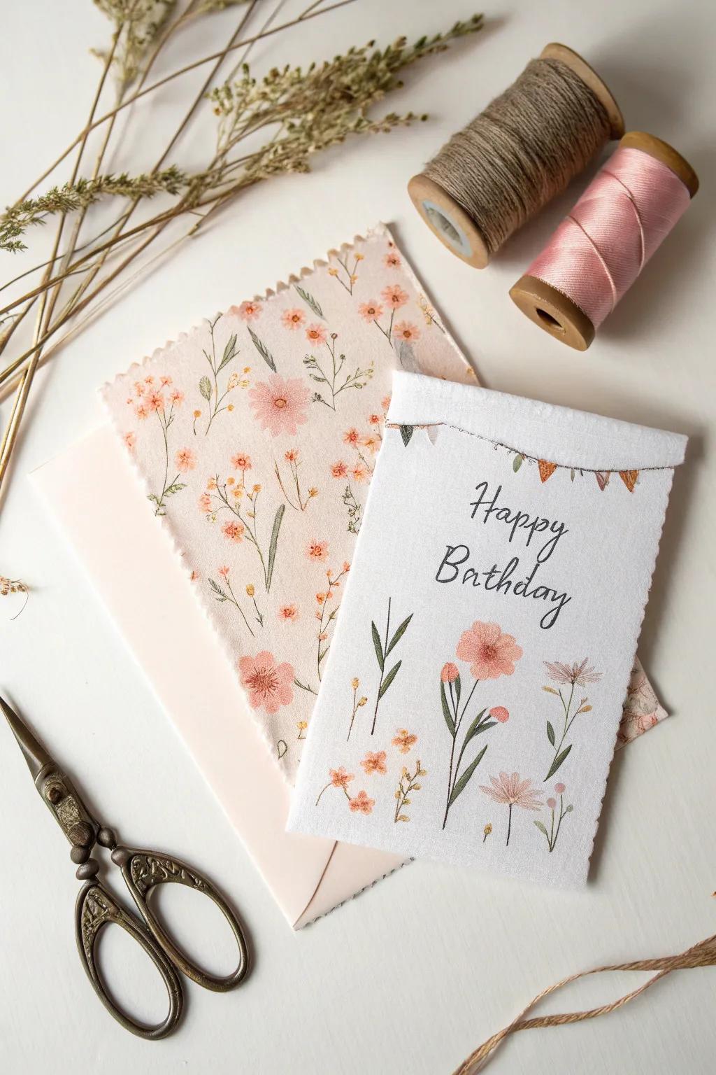 Add a personal touch to your greetings with fabric swatch flair.