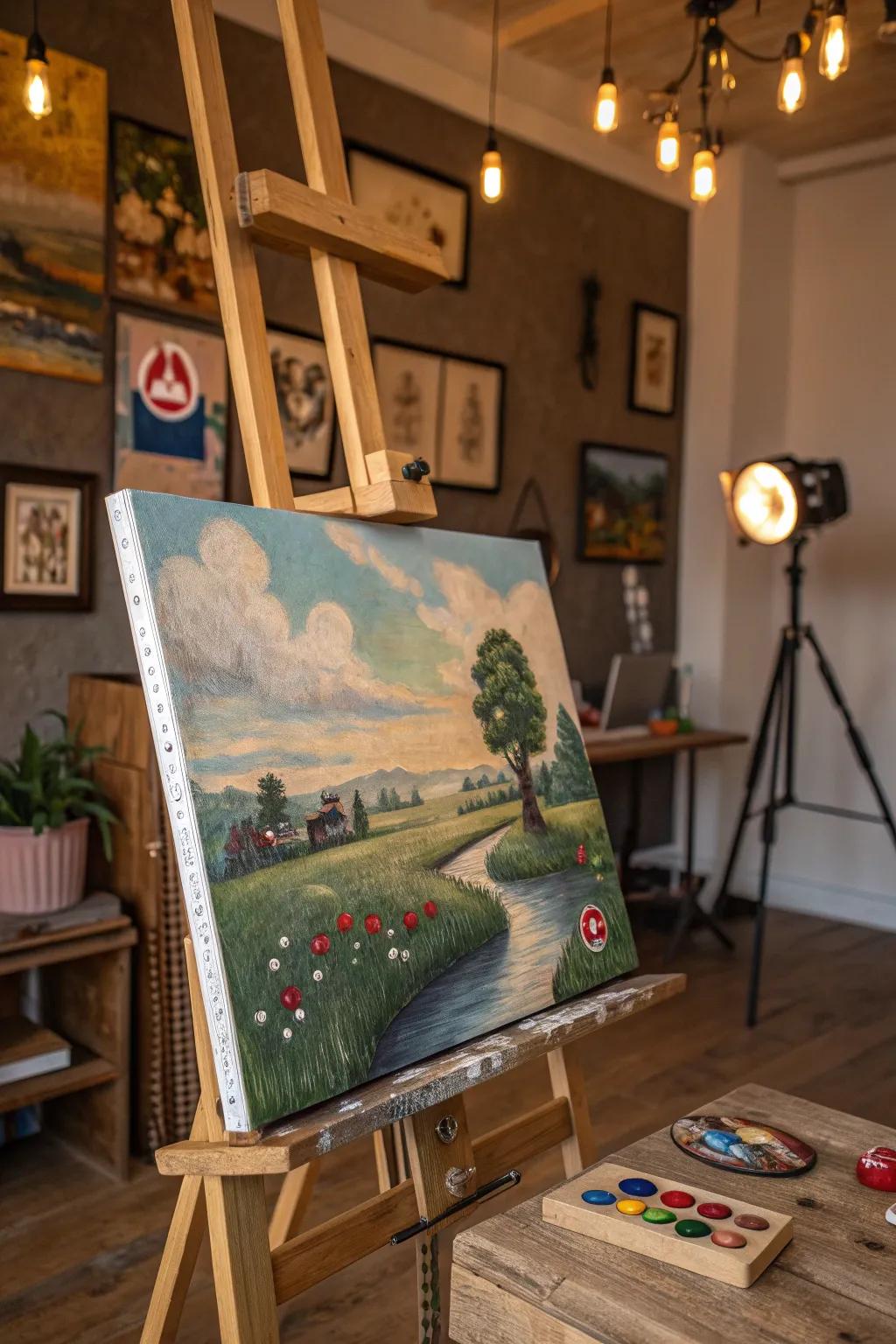 Discover the hidden gaming secrets in this masterfully crafted painting—where art meets nostalgia.