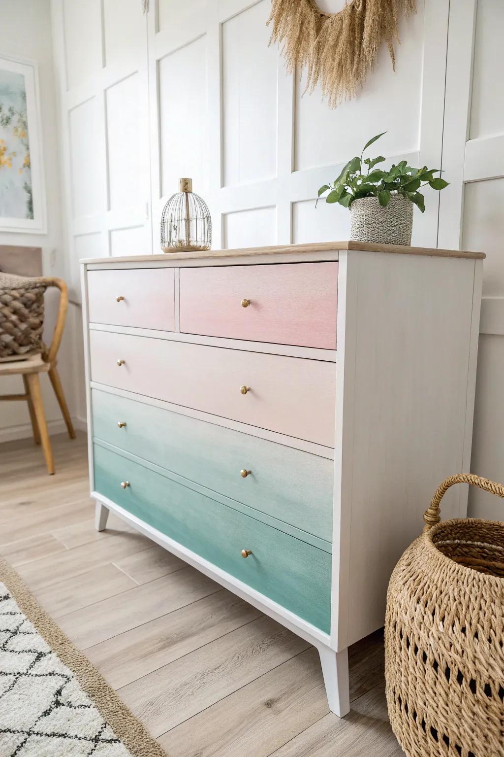Transform your dresser with a dreamy gradient for a chic and personalized touch!