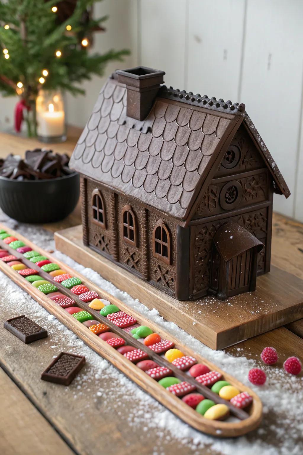 Indulge in the sweet fantasy of a Gingerbread Chocolate Factory, where every detail is a delicious work of art.