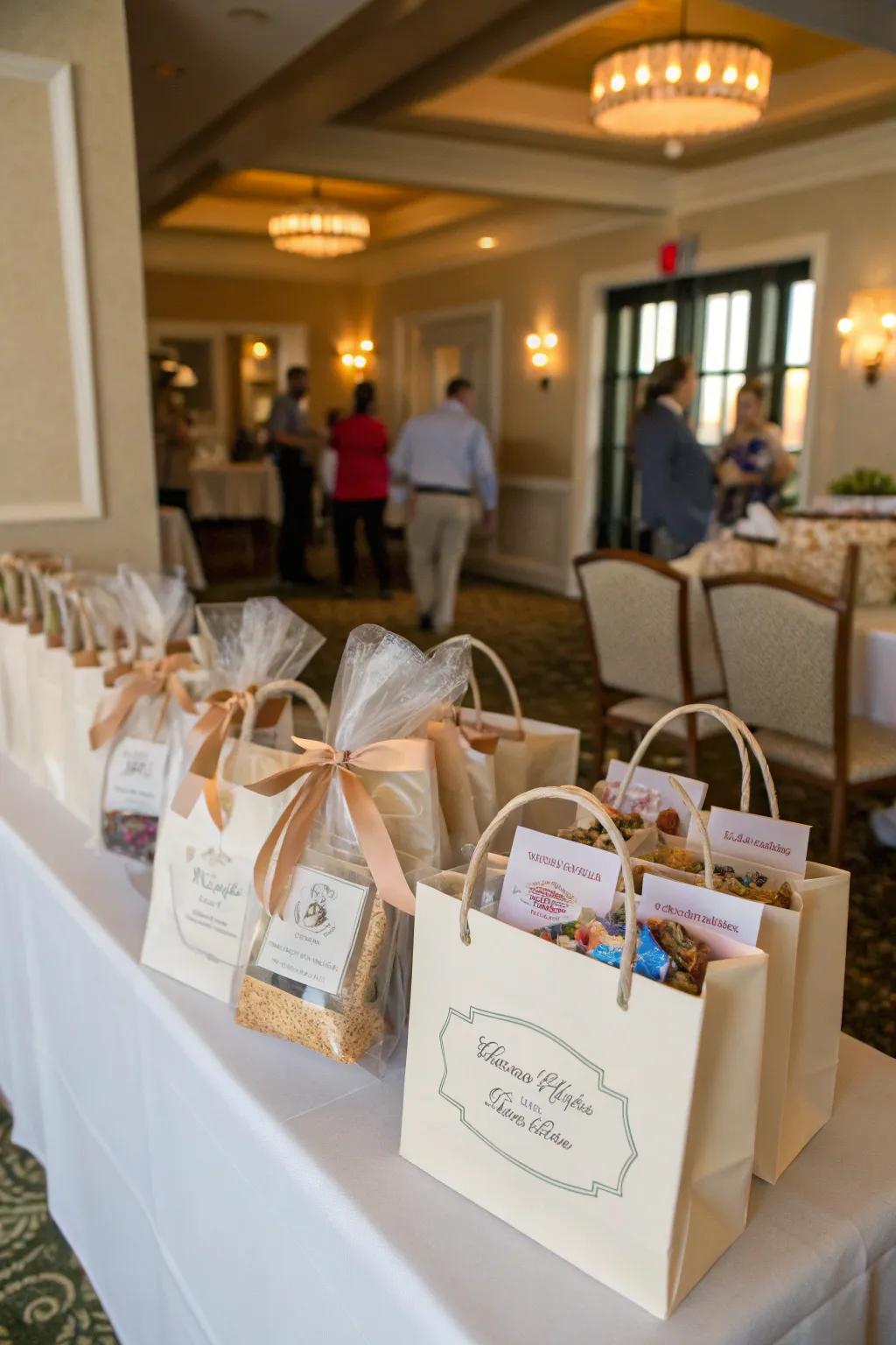 Customized welcome bags with local treats make guests feel appreciated.