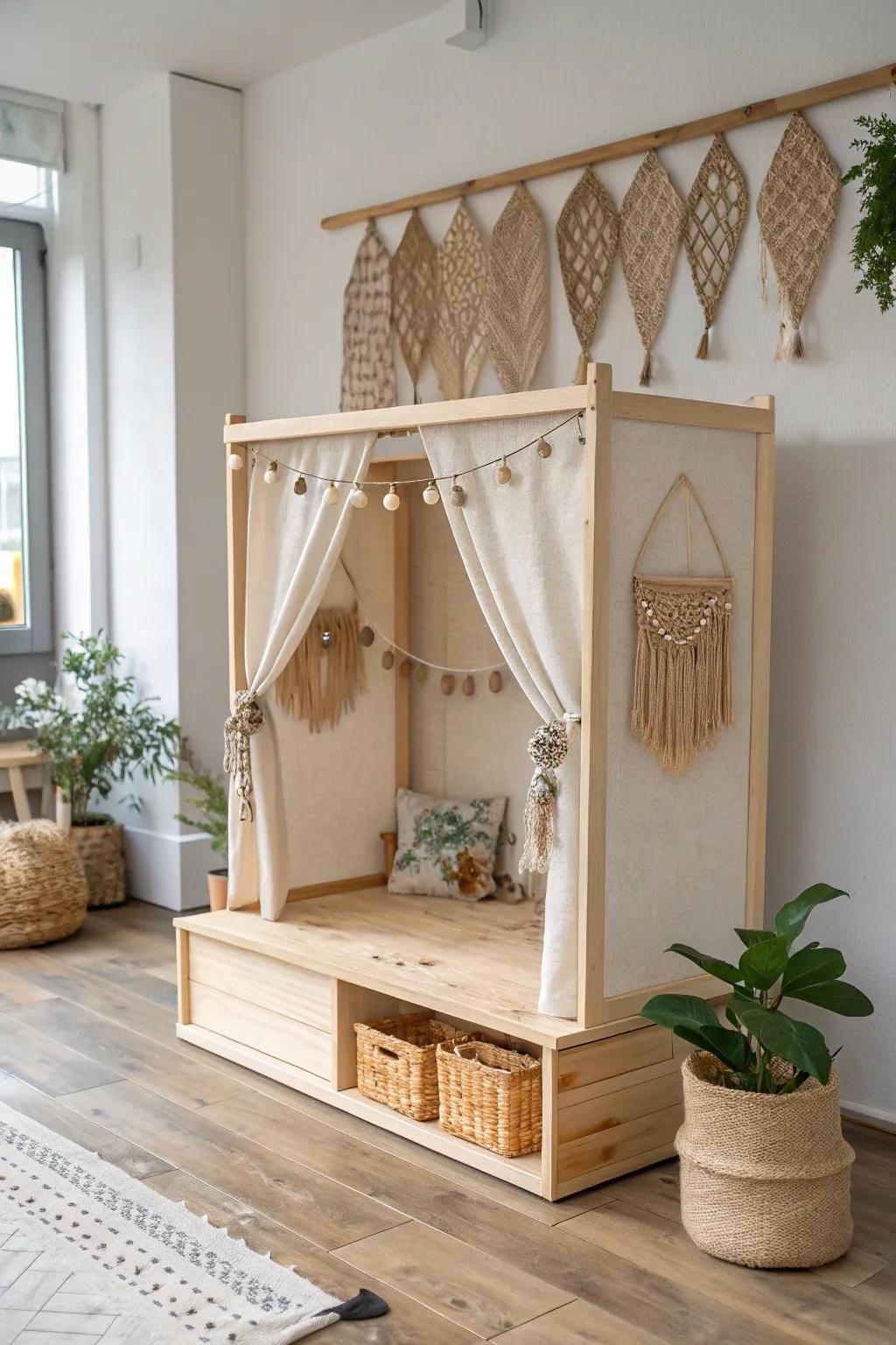 Bring stories to life anywhere with this elegantly simple portable puppet stage.