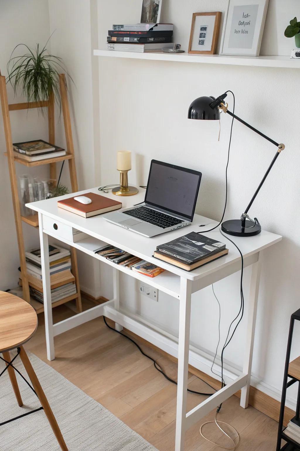 A minimalist setup naturally leads to fewer cables and a more serene workspace.