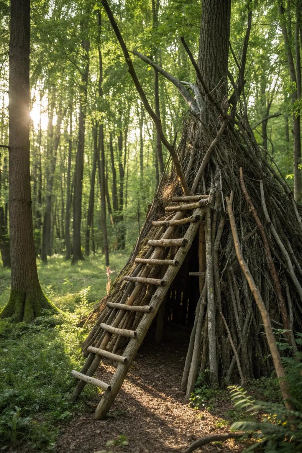Adventure Awaits: Climb into your handcrafted woodland escape.