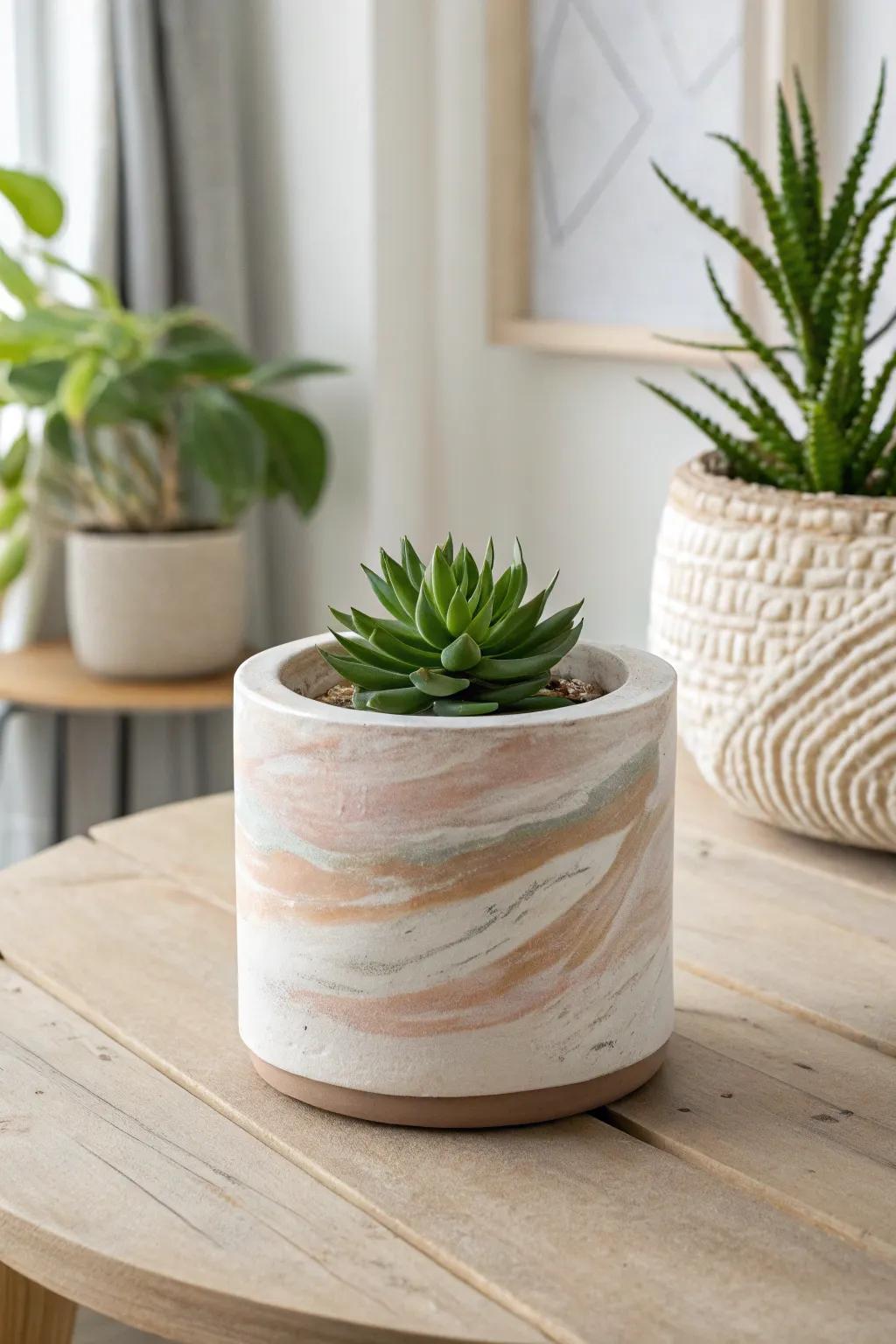 Elevate your space with a DIY faux ceramic planter, where simplicity meets chic craftsmanship.