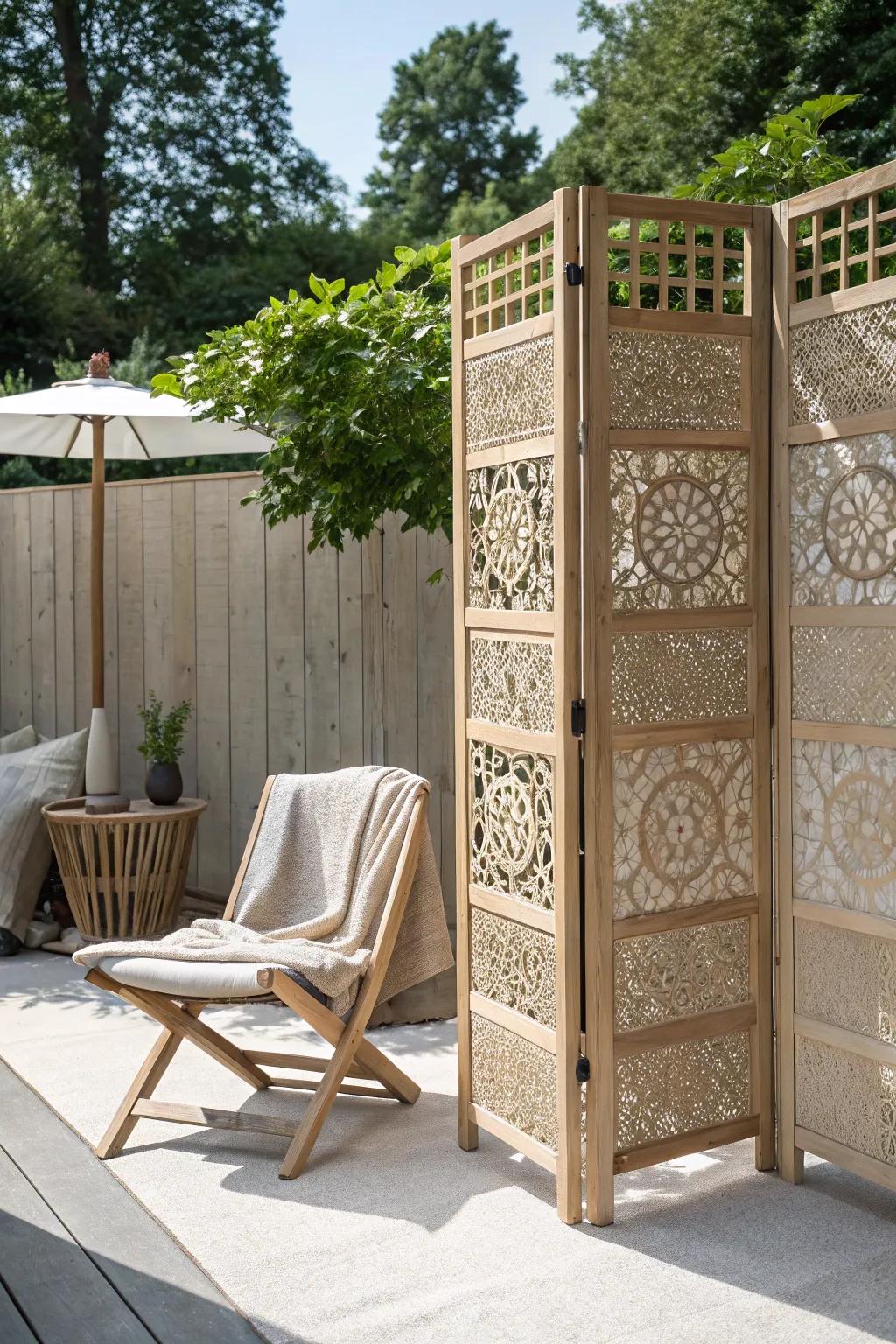 Create your perfect hideaway with a stylish temporary privacy screen.