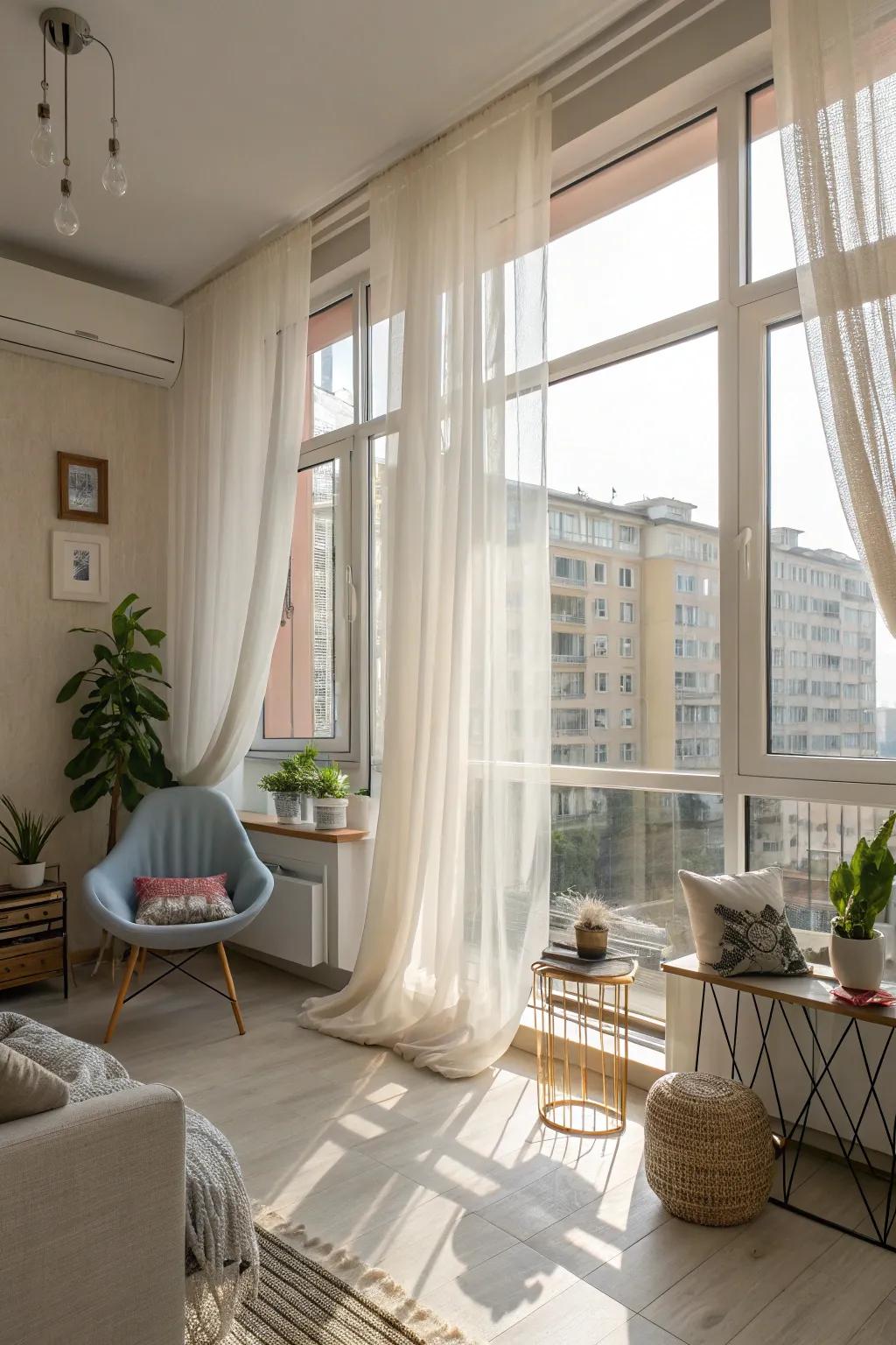 Let the sun in to enhance your studio's ambiance and openness.