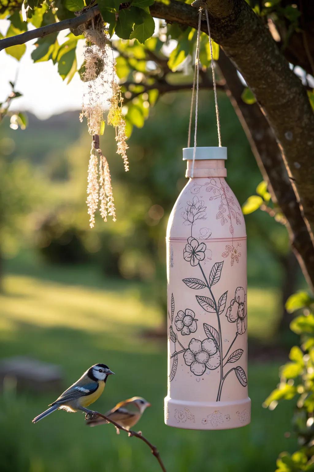 Transform waste into wonder with this charming DIY bird feeder, where sustainability meets style.