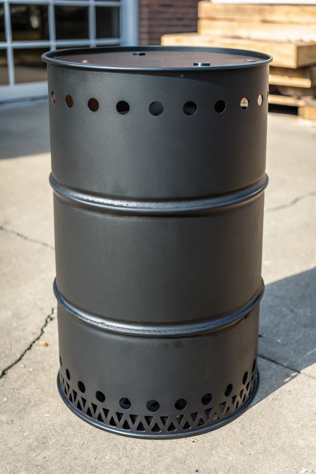 Elevate your burn barrel design with precision-cut air vents for optimal performance and minimal smoke.