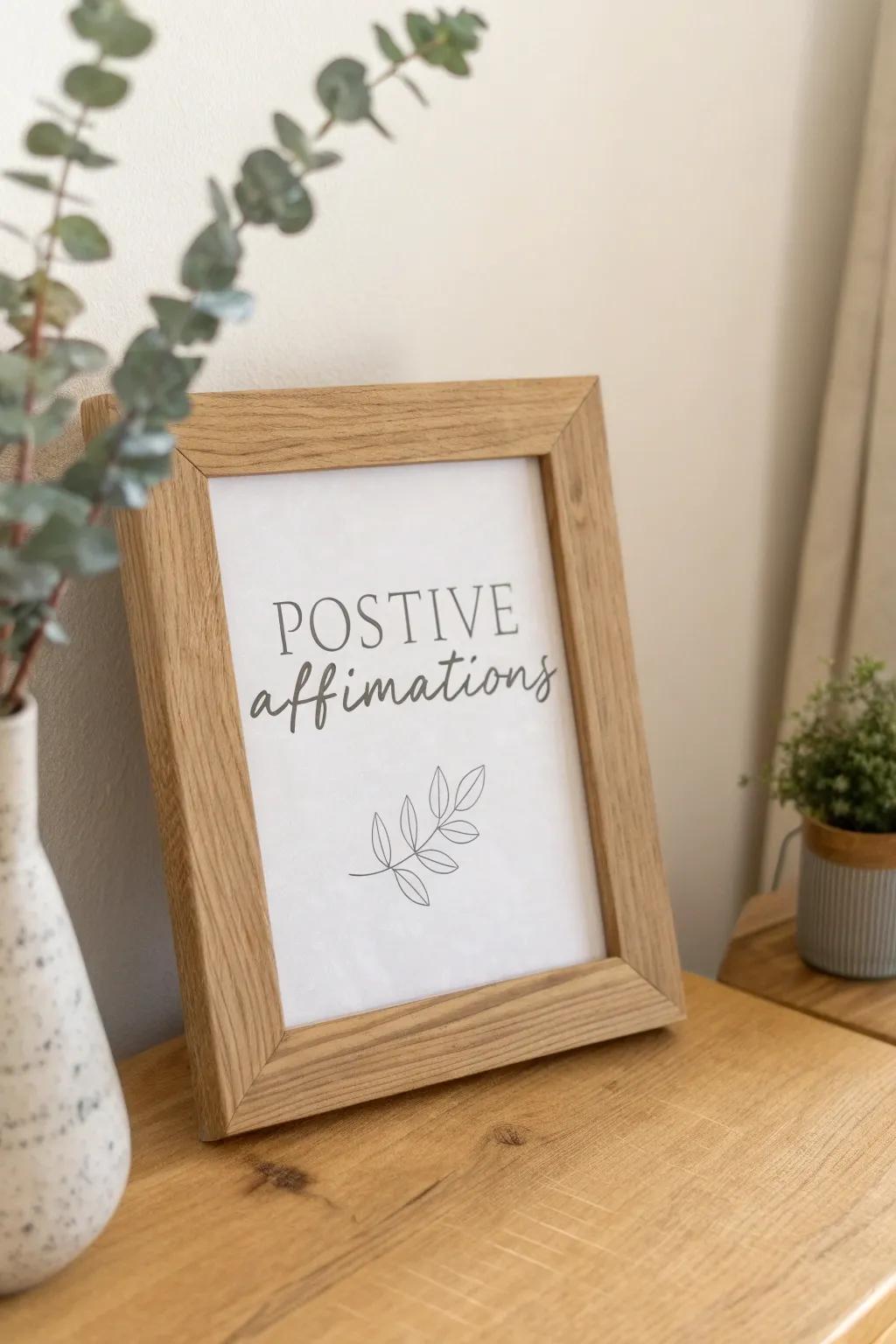 Embrace positivity with a touch of elegance. Swap your affirmations with ease and let your space reflect your inner calm.