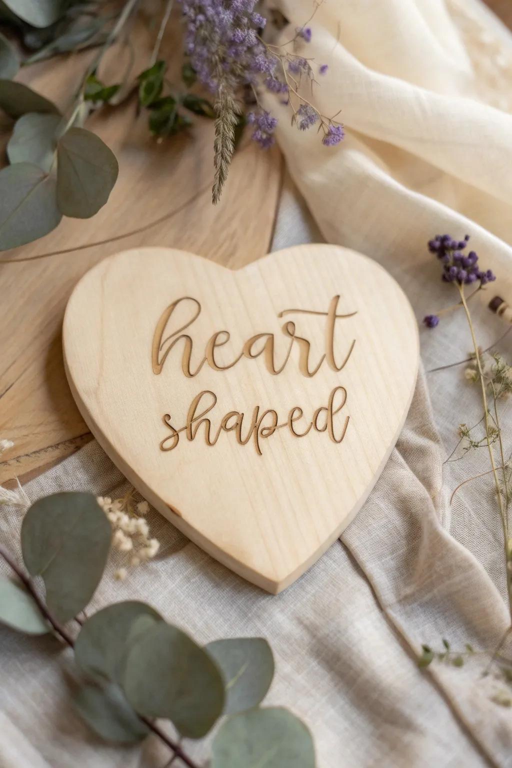 Celebrate love with a handcrafted heart-shaped plaque, a timeless keepsake for cherished memories.