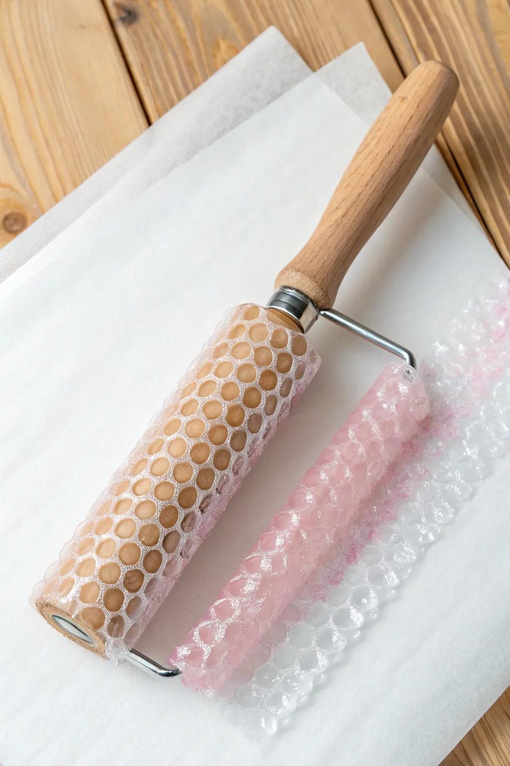 Discover the joy of creativity with bubble wrap roller printing! 🎨✨ #MinimalistArt #KidsCrafts