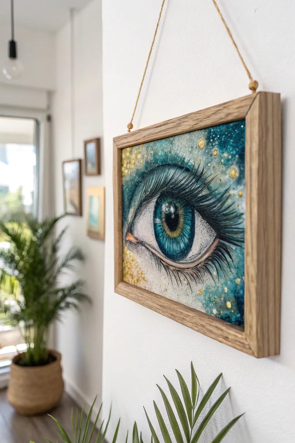 Unlock the mystery with a detailed eye artwork that draws you in and transforms your space.