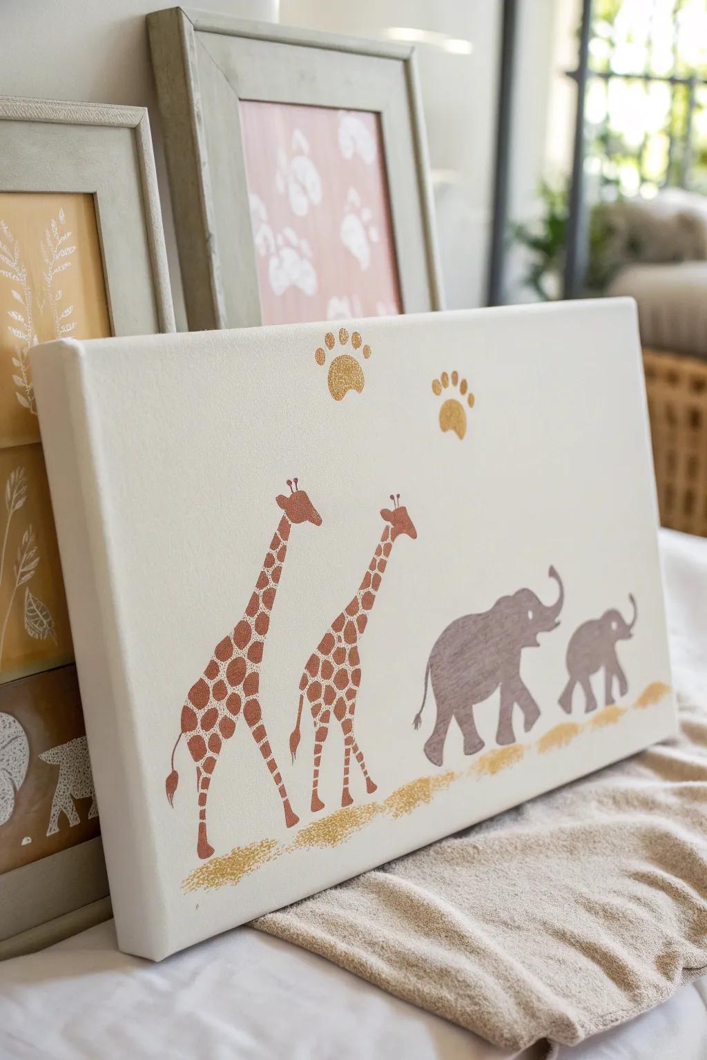 Craft your baby's first masterpiece with a whimsical footprint animal parade – where tiny steps tell big stories.