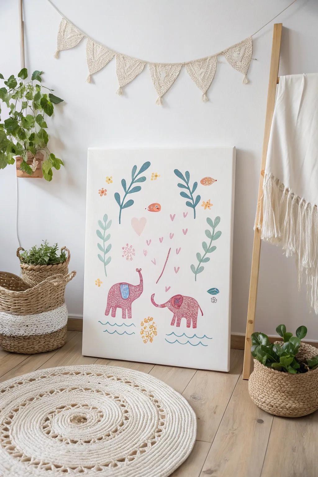 Capture your baby's creativity with these charming handprint animal canvases – a delightful blend of art and memory!