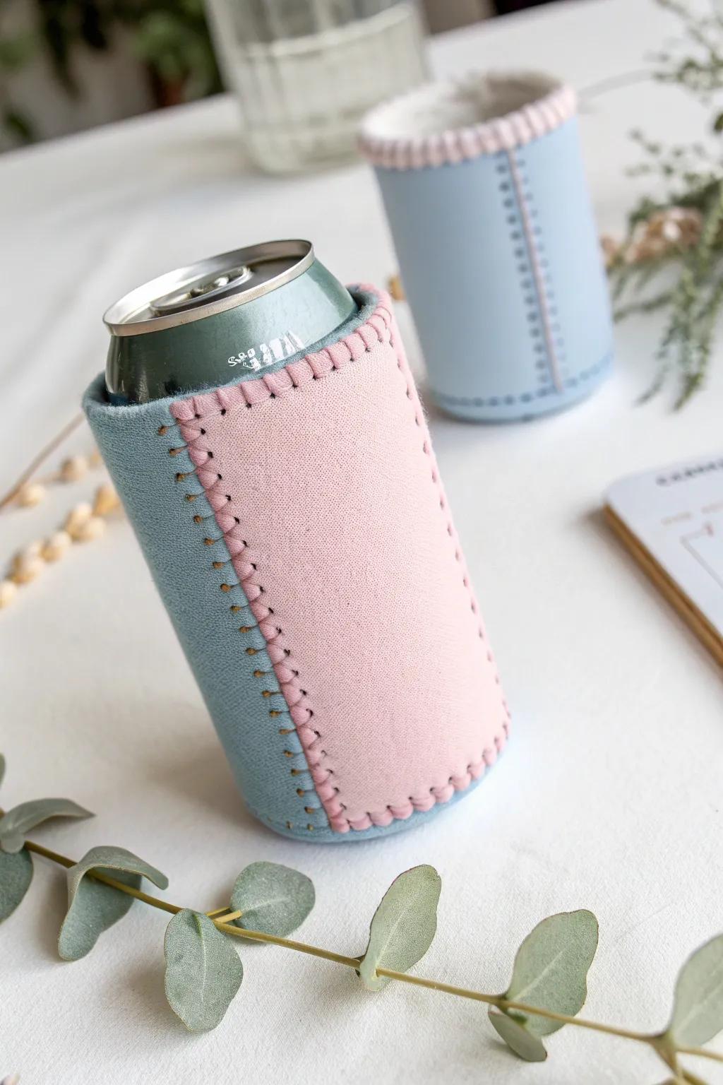 Guess the surprise! This charming koozie elegantly hints at the gender reveal ahead. 💙🌸 #MinimalistBeauty #GenderReveal