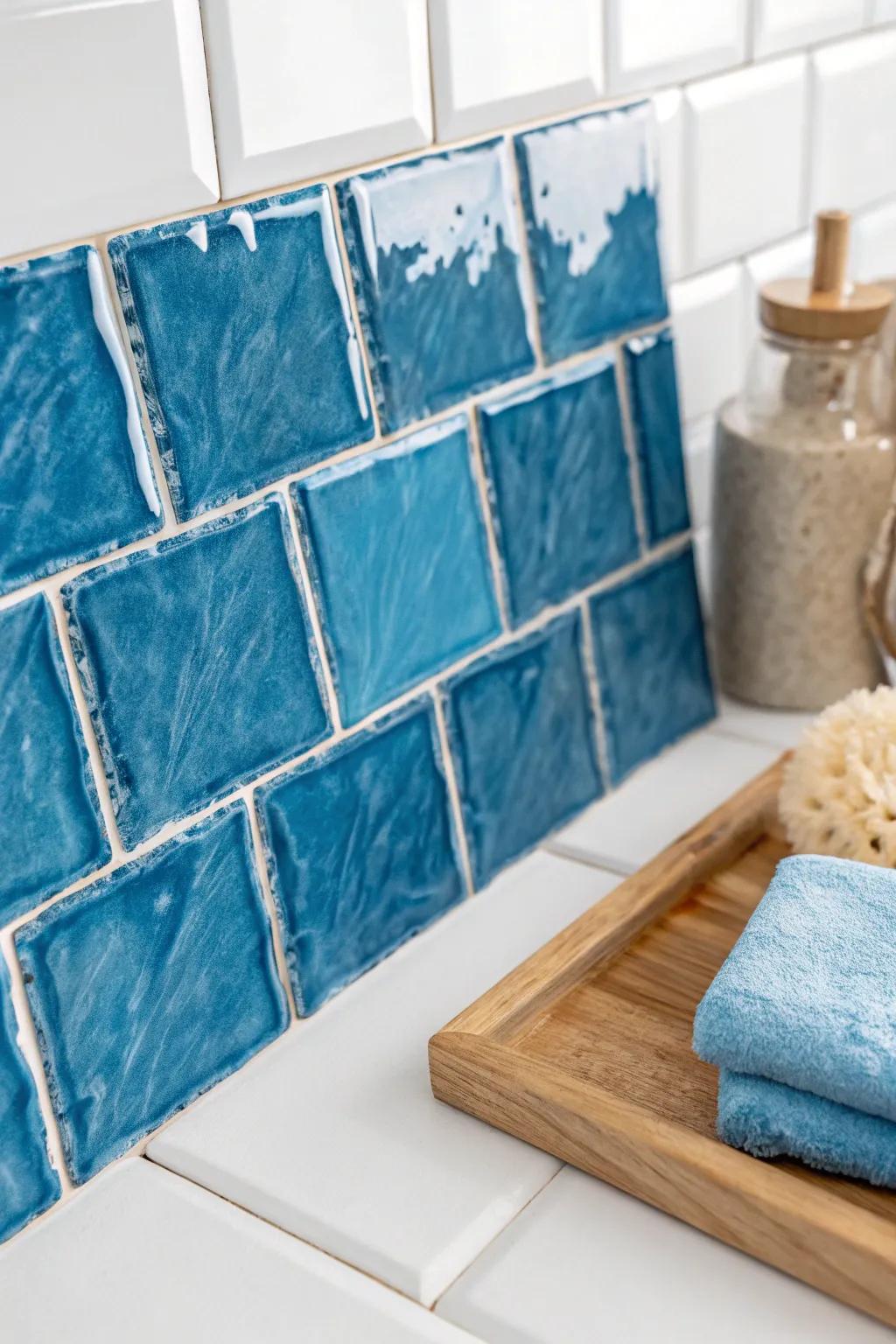 Transform your space with a pop of vibrant blue – where craftsmanship meets minimalist elegance.
