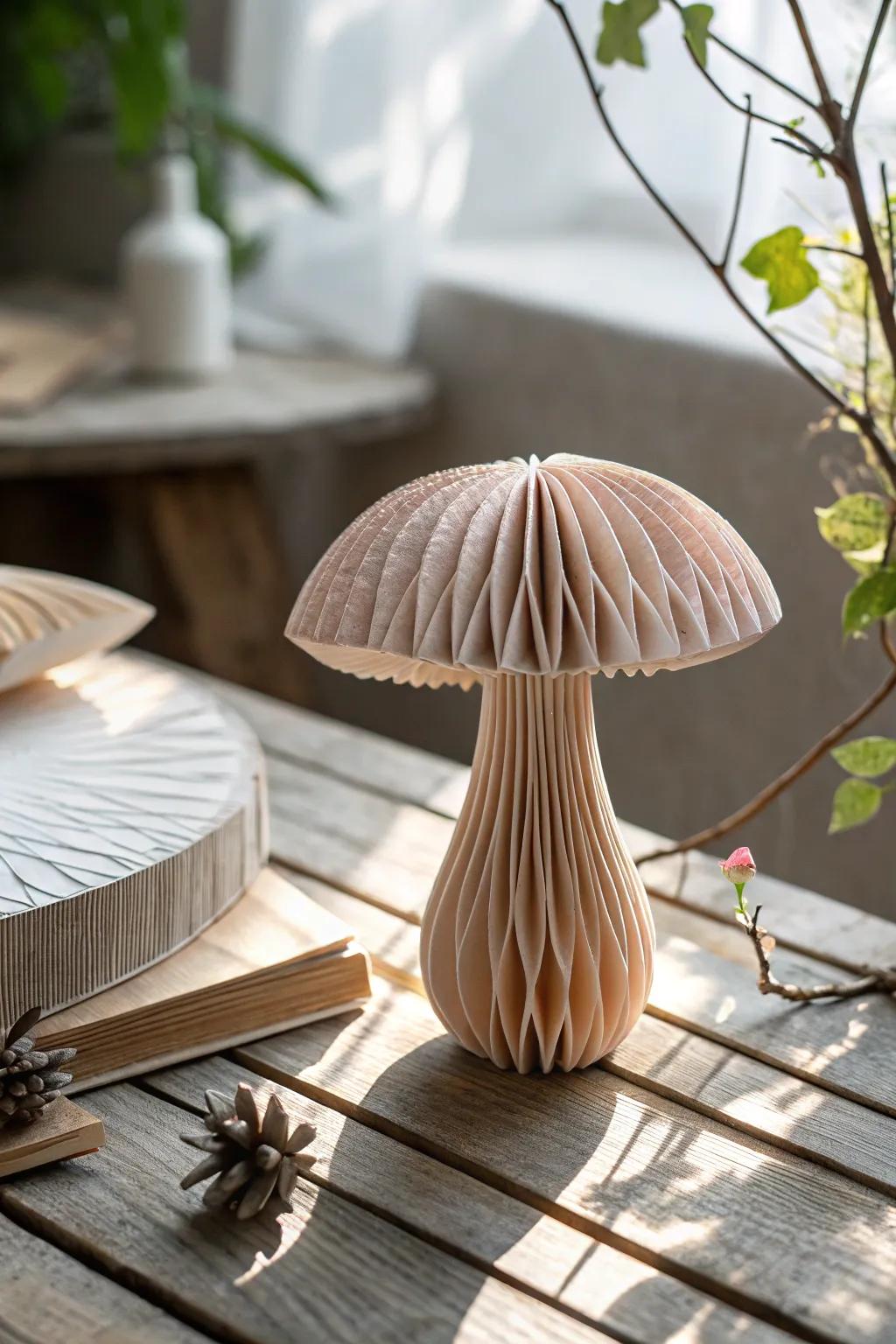 Add a touch of whimsy to your space with these charming 3D paper mushrooms, perfect for a magical, woodland-inspired decor.