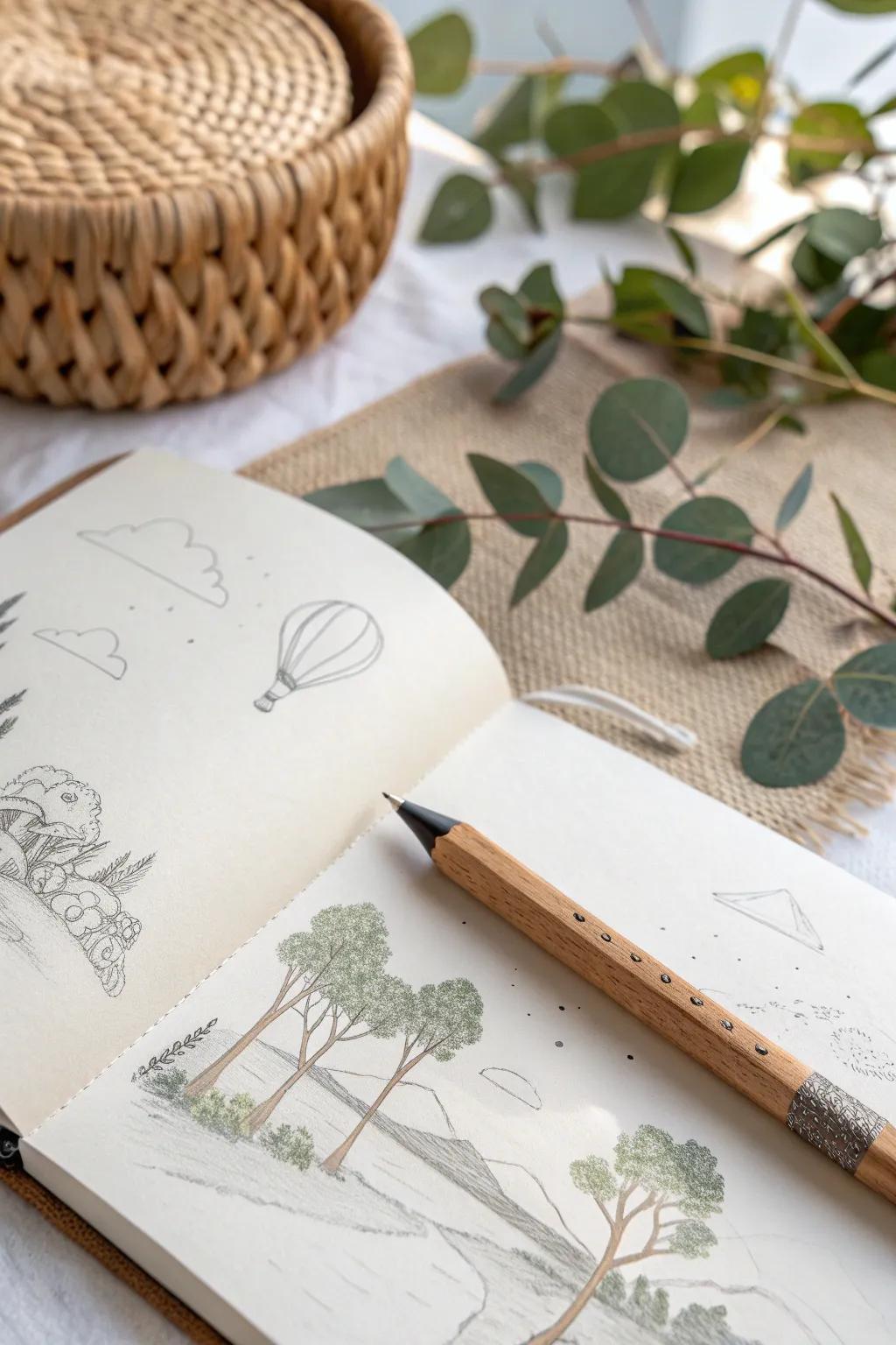 Unleash your creativity with whimsical fantasy landscapes. 🌿✏️ #ScandiBohoArt #CreativeInspiration
