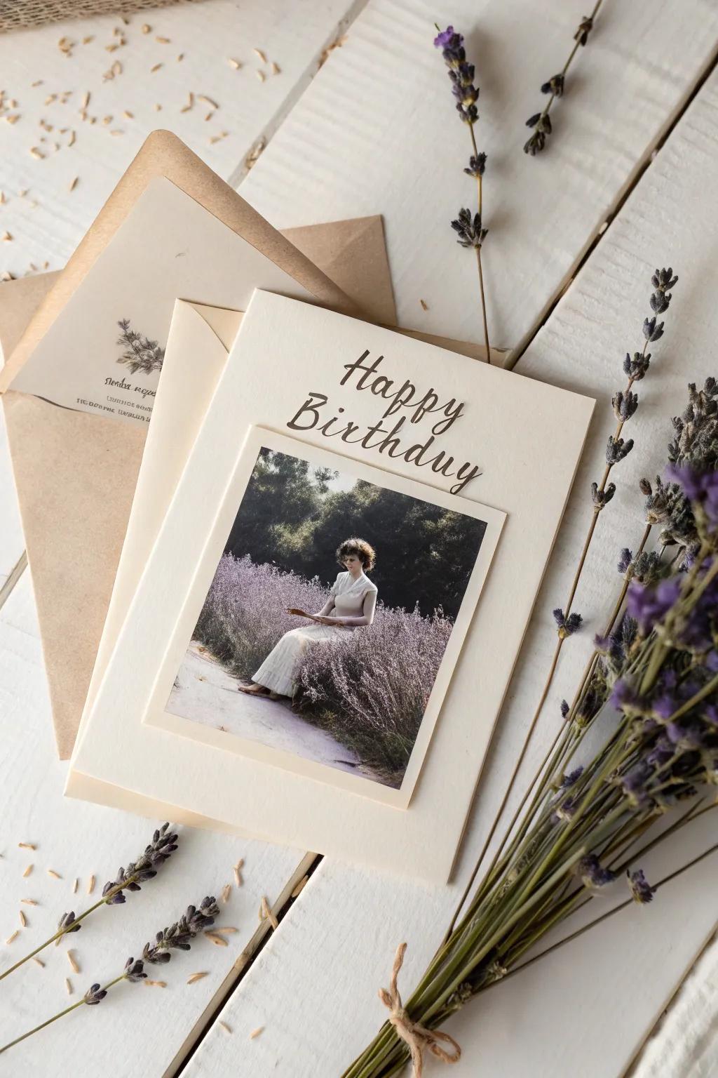 Capture memories with a touch of nostalgia: A vintage photo birthday card that speaks to the heart.