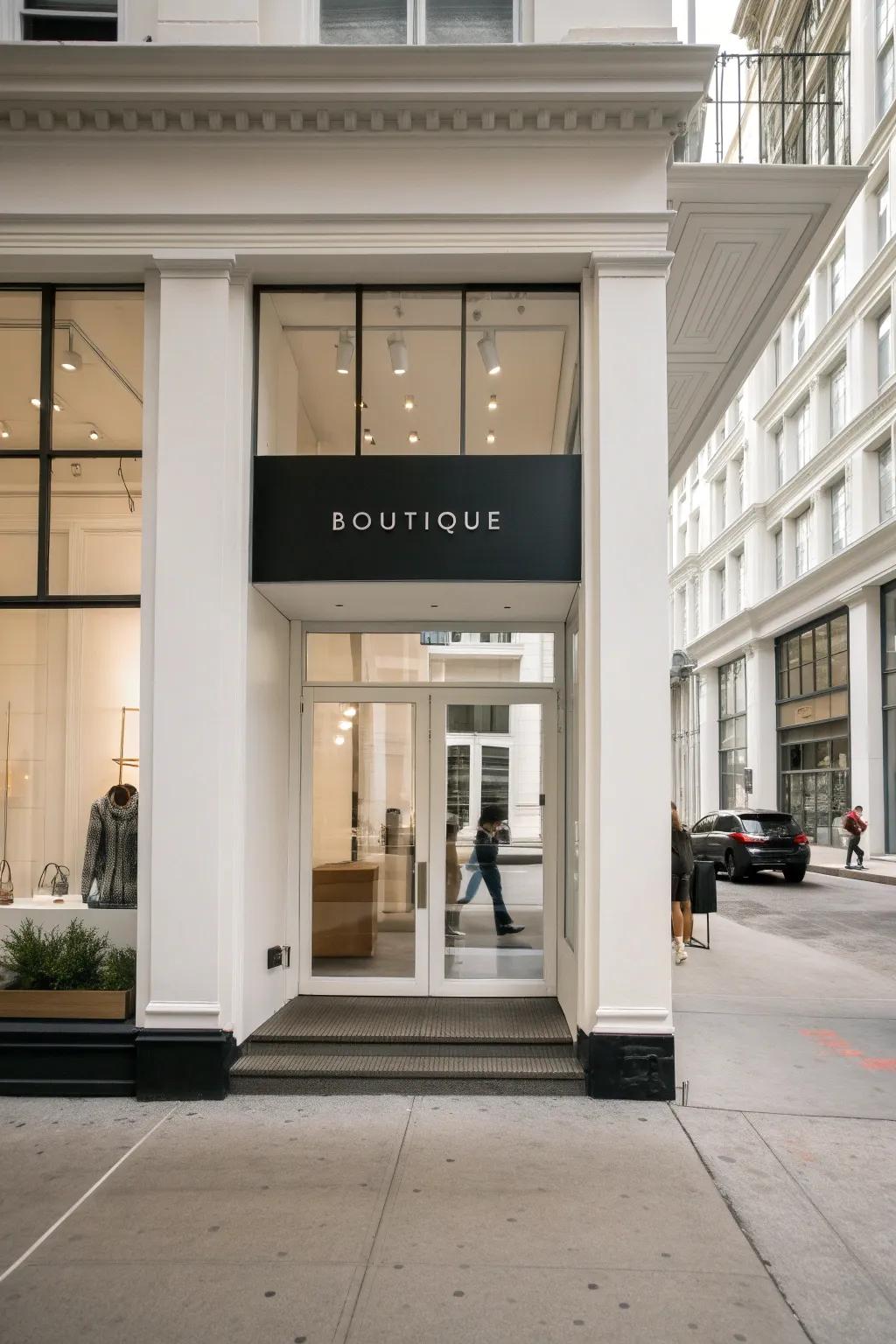 A minimalist sign that exudes sophistication and modernity.