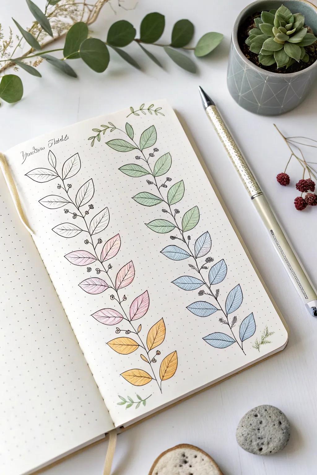 Track your emotions beautifully with a nature-inspired mood tracker. Let each leaf tell your story.