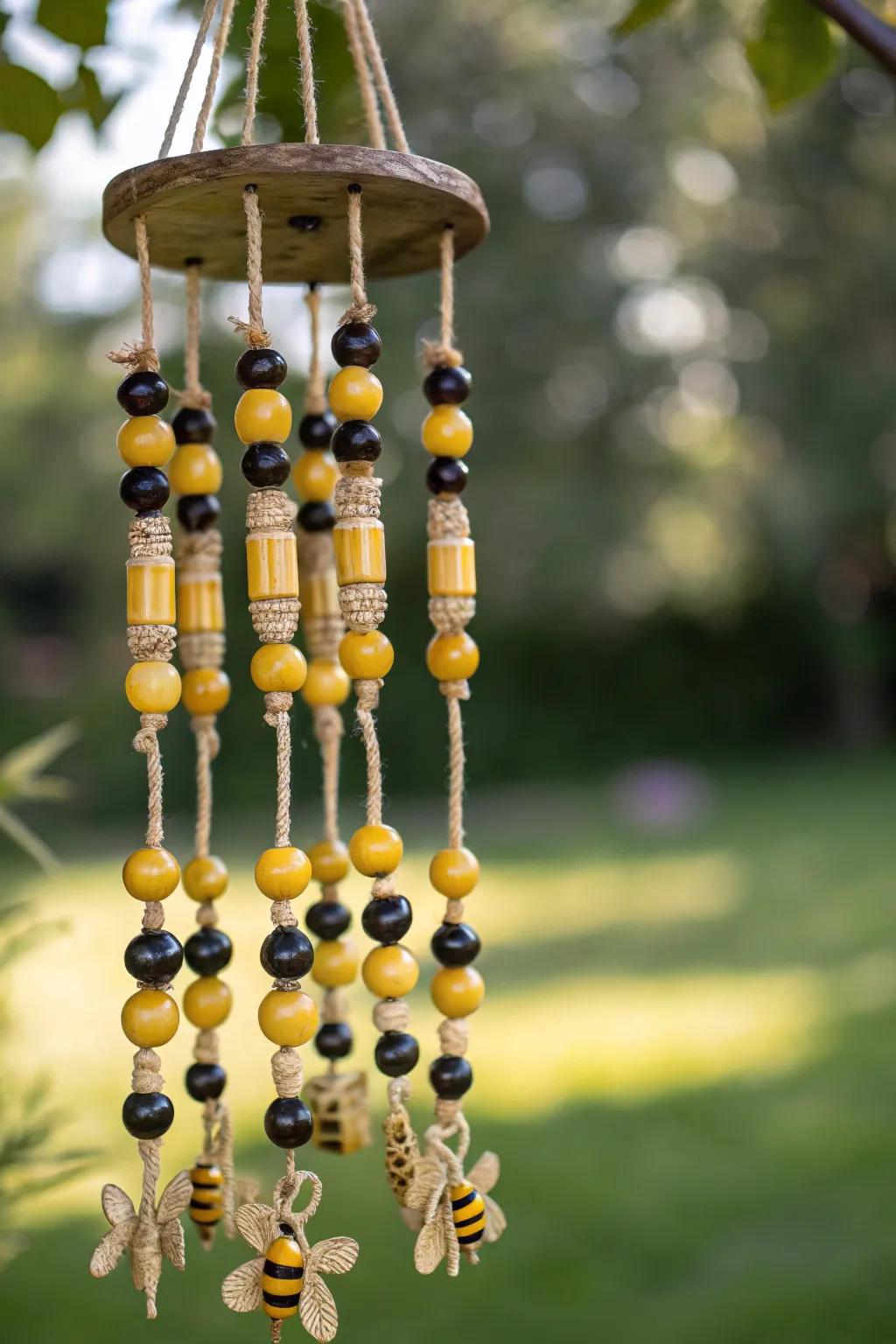 Add a musical touch of nature to your porch with these handmade bumble bee wind chimes!