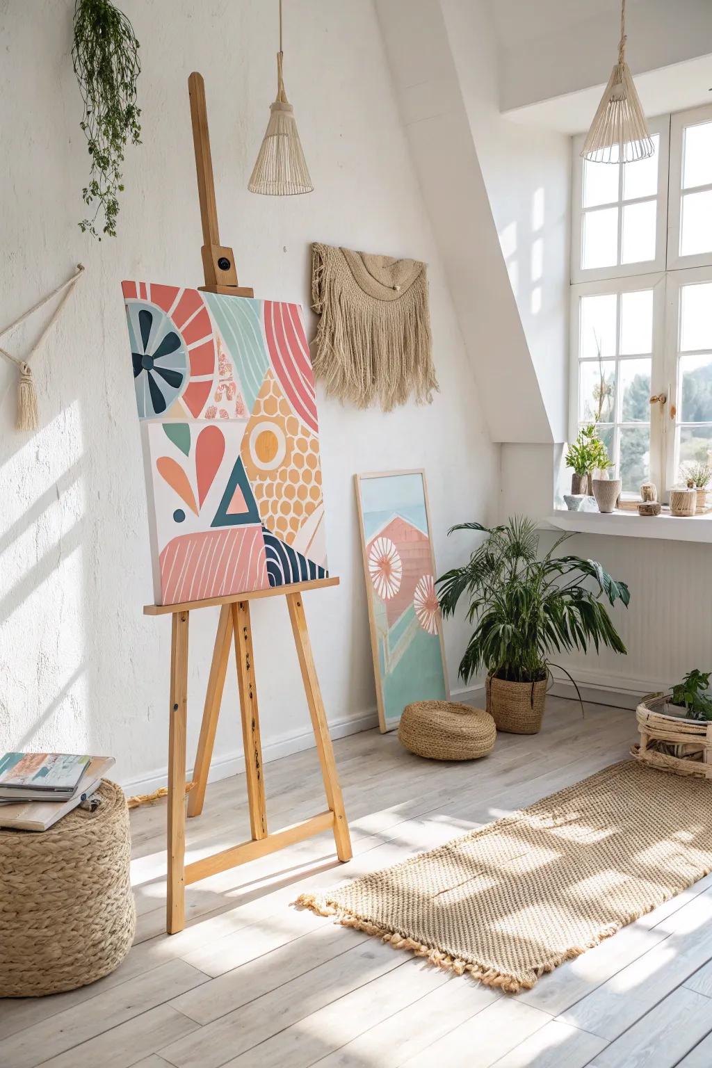 Dive into the world of abstract art with bold shapes and vibrant colors that ignite the imagination.