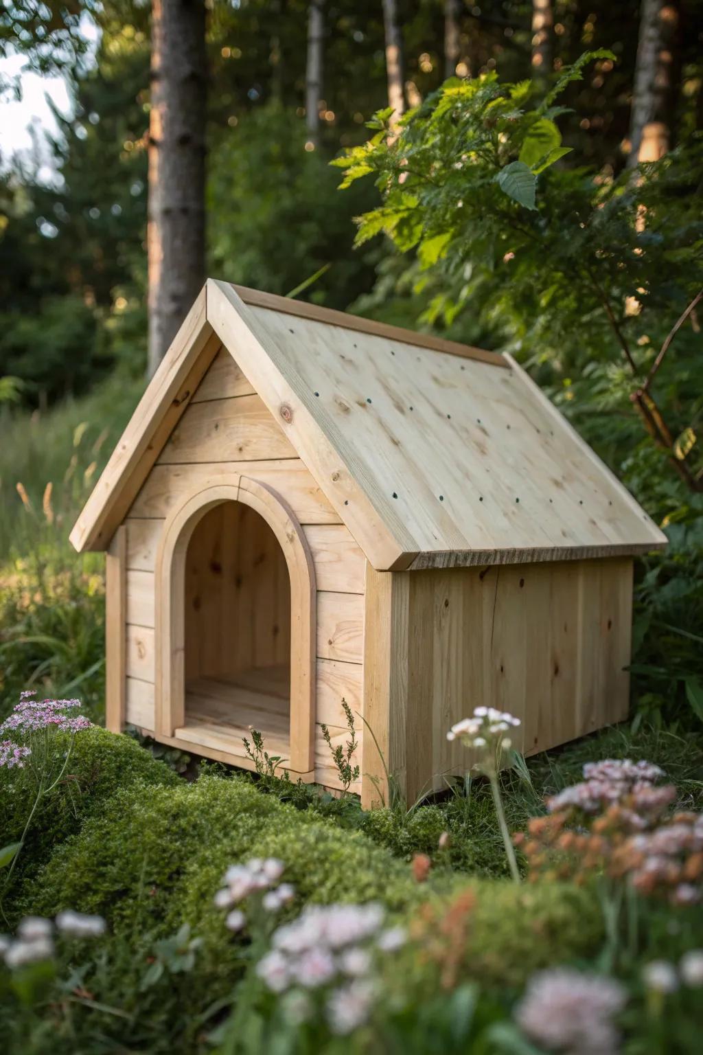 A serene escape for your feline friend, blending rustic charm with minimalist elegance. #CatHouseGoals