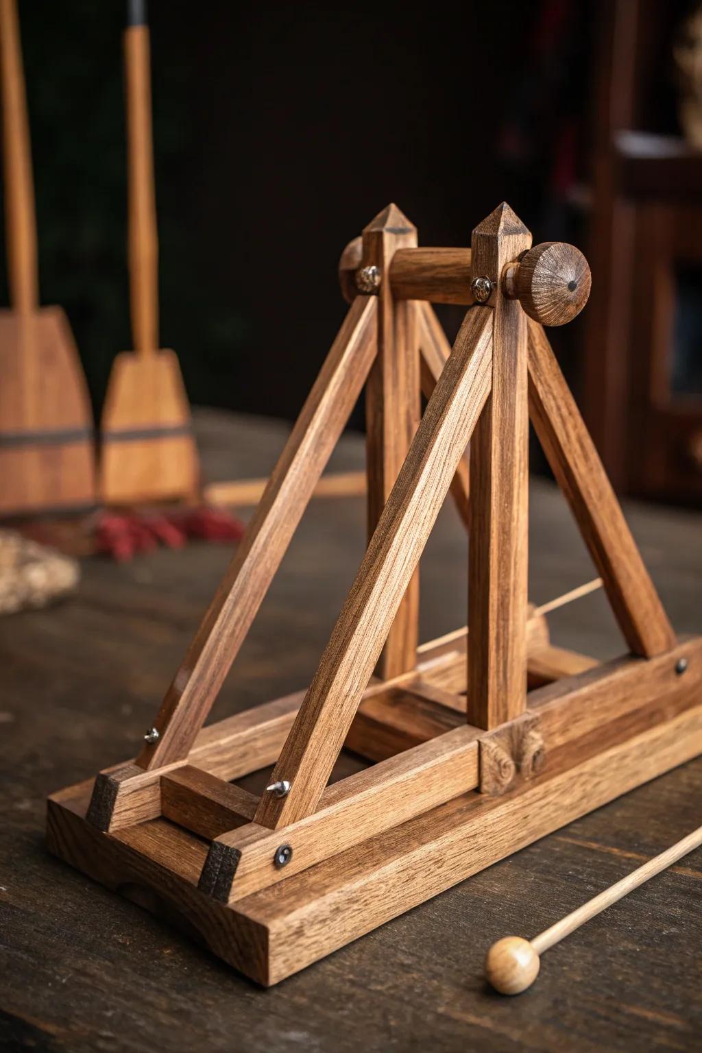 Crafting Stability: The Art of the Triangular Base in Catapult Design