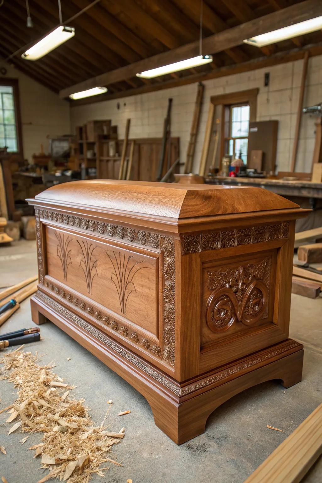 Witness the stunning transformation: From worn to wonderful, this cedar chest is a testament to the art of craftsmanship.