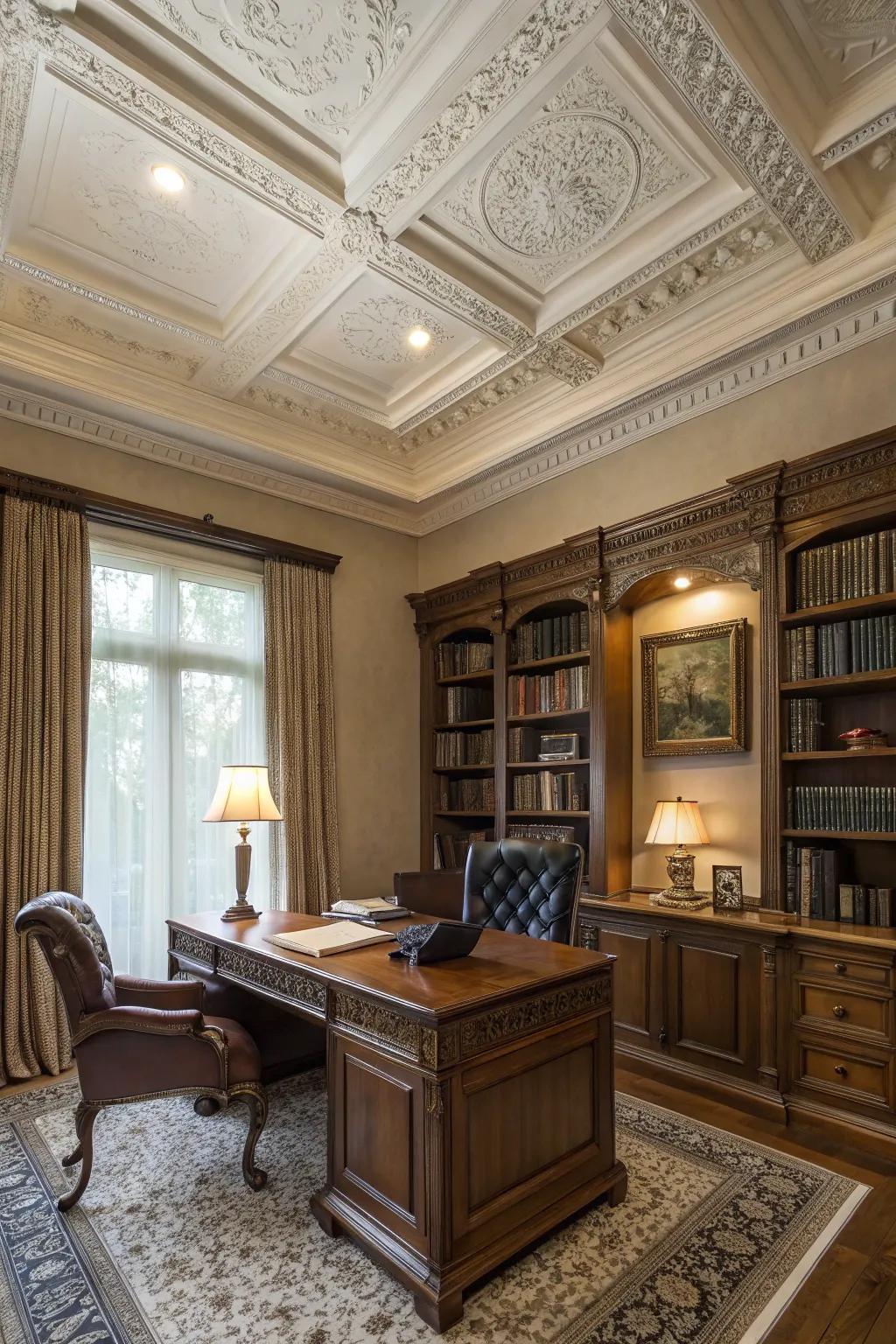 Moldings add timeless elegance and detail to any ceiling.