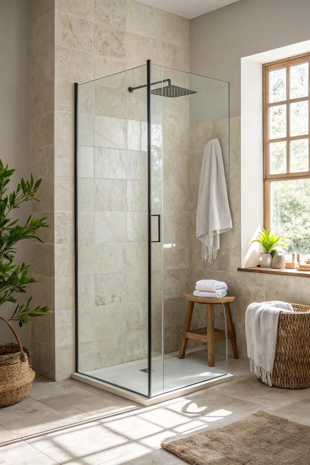 Transform your shower space with an elegant glass panel—chic, simple, and budget-friendly.