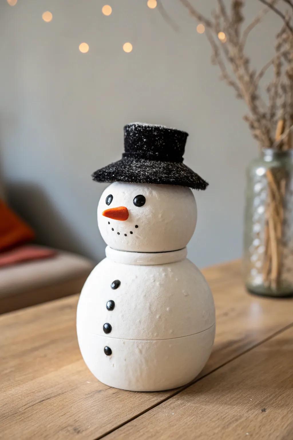 Spread holiday cheer with a charming Snowman Tip Jar that combines Scandinavian simplicity with Boho warmth!