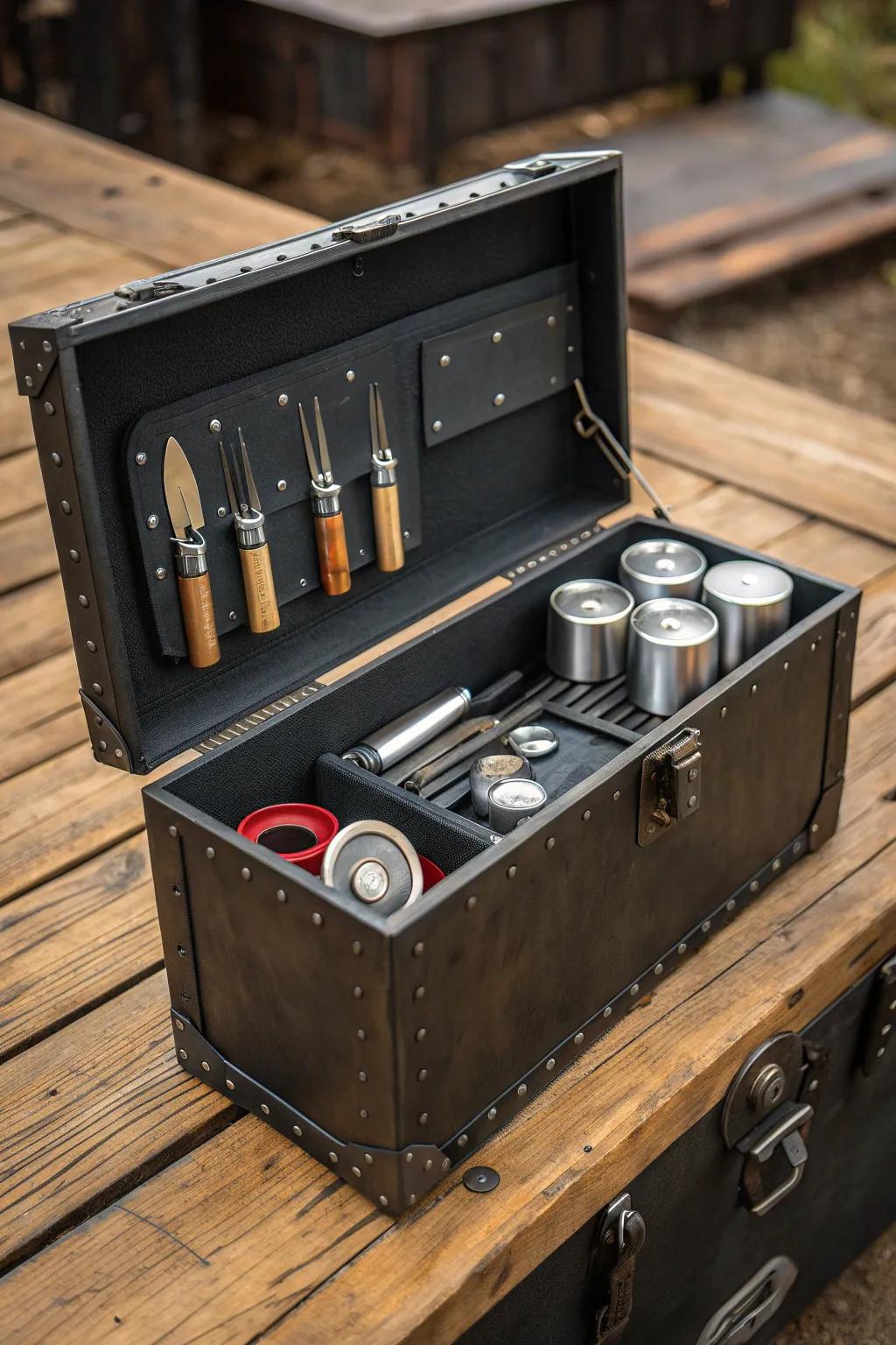 Transform a classic metal toolbox into your ultimate outdoor companion.